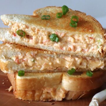 Crab Rangoon Grilled Cheese on a plate.