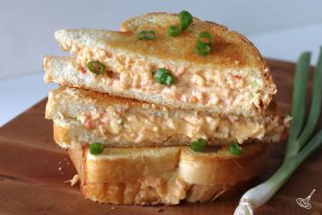 Crab Rangoon Grilled Cheese on a plate.