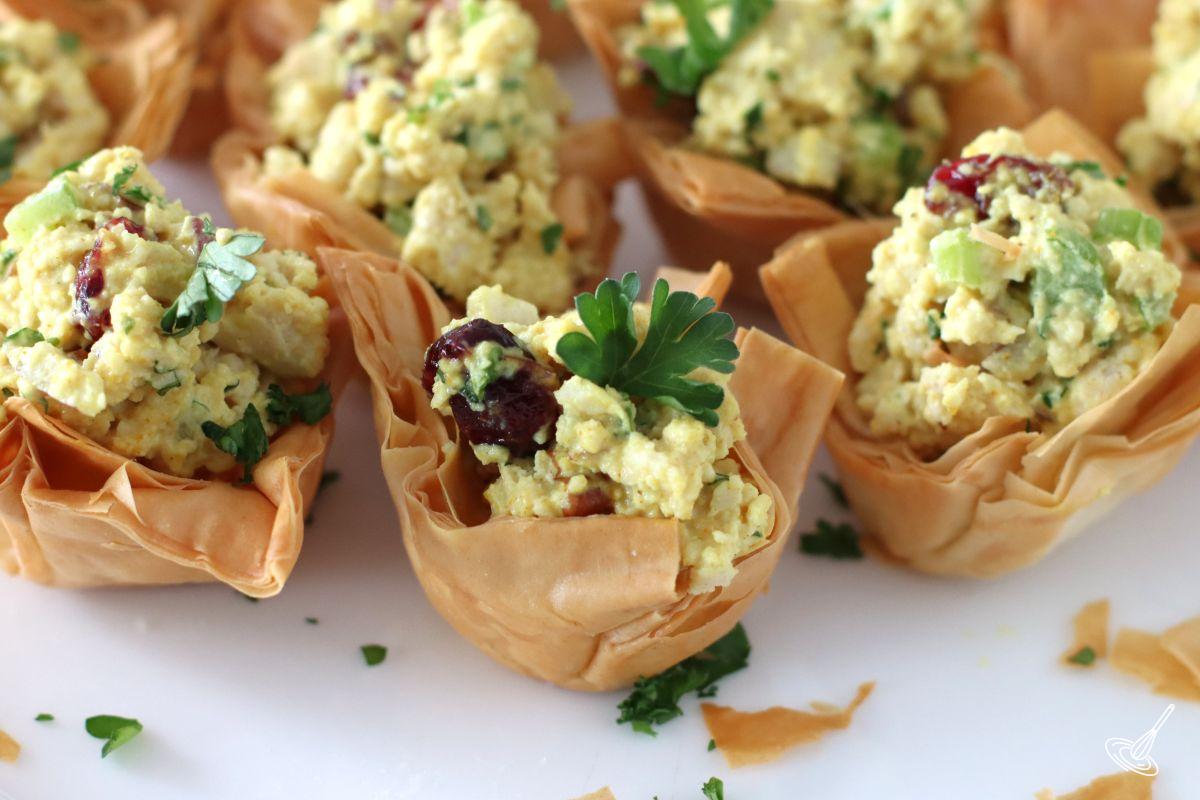Curry Chicken Salad Phyllo Cups on a plate.