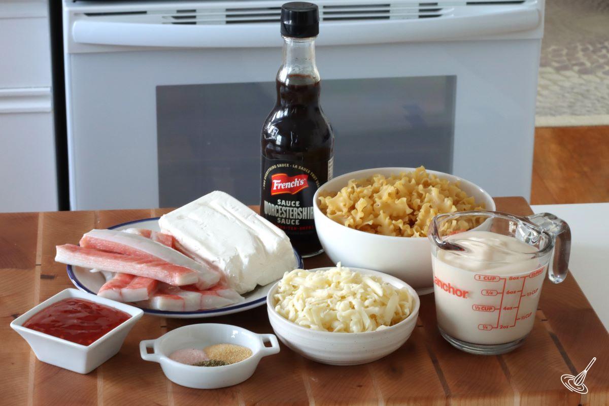 Ingredients to make Crab Rangoon Casserole.