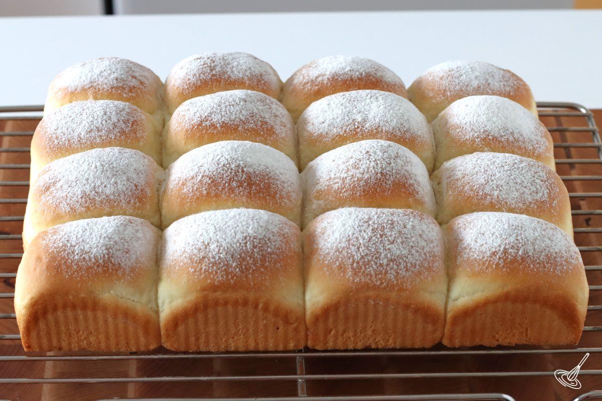 Snowflake Dinner Roll on a cooling rack.