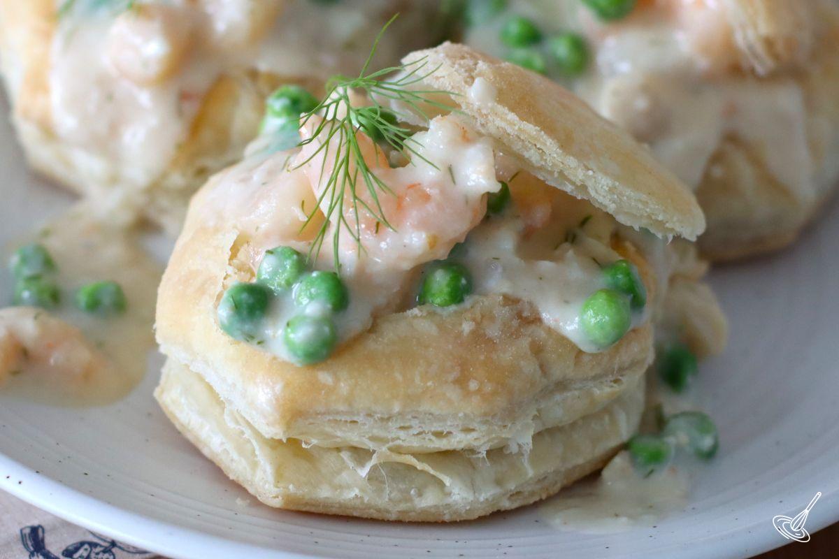 Seafood Vol-au-Vent on a plate.