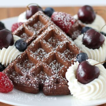 Chocolate Cottage Cheese Waffles