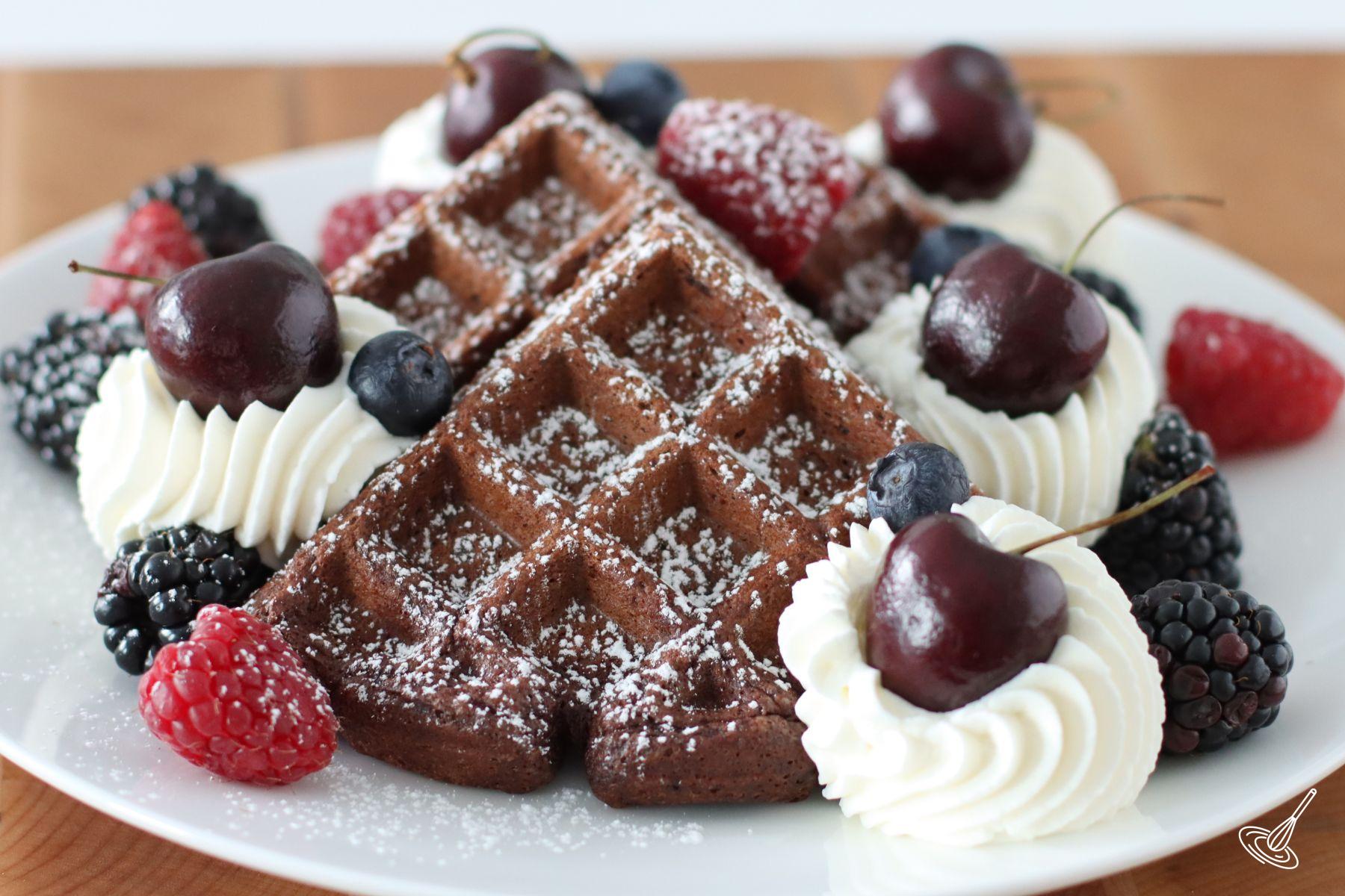 Chocolate Cottage Cheese Waffles