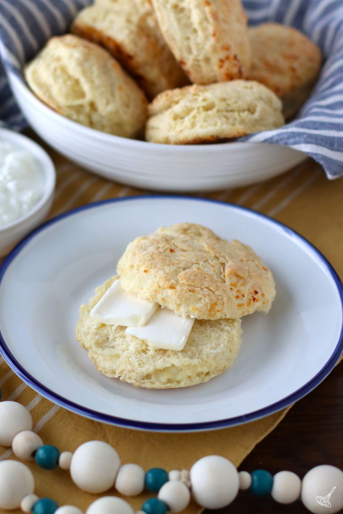 Cottage Cheese biscuits with butter. 