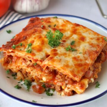 Barbecue Turkey Lasagna on a plate.
