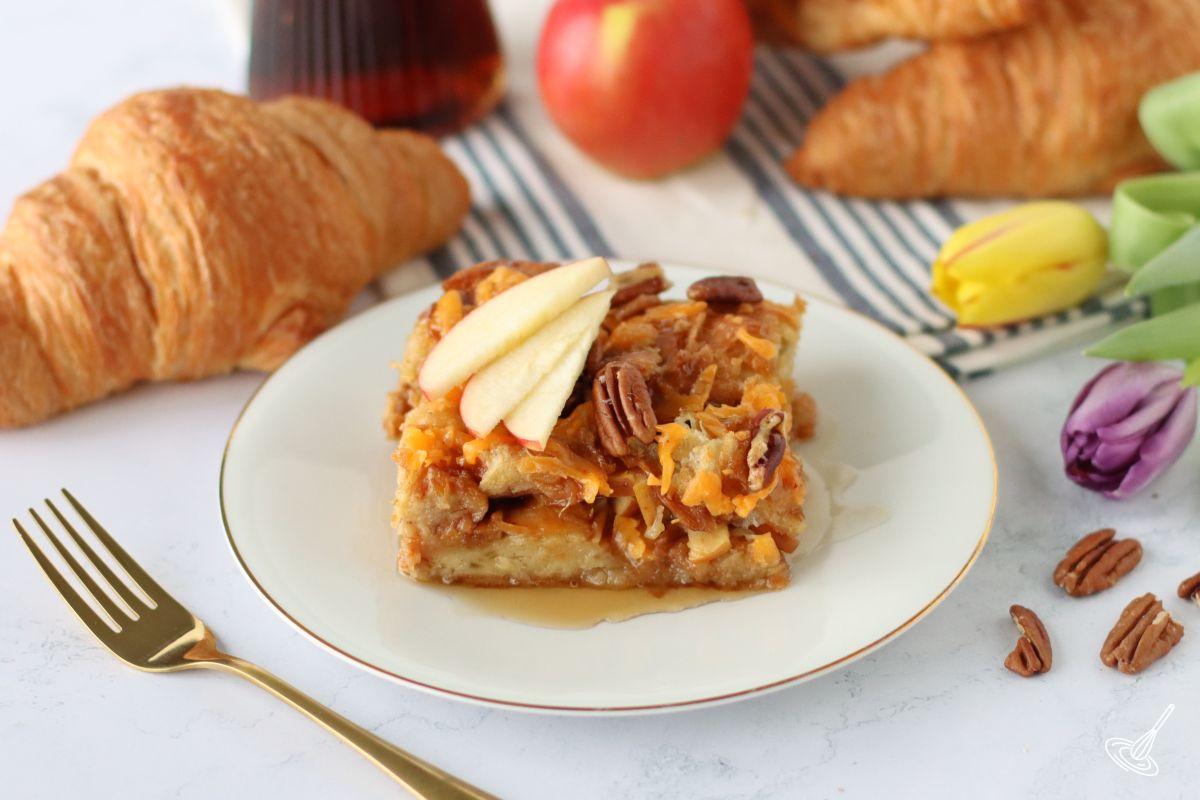 Maple Croissant Bake on a plate.
