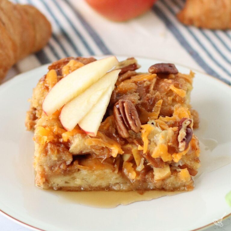 Maple Croissant Bake on a plate.