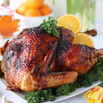 Maple Orange Turkey Roast on a platter.