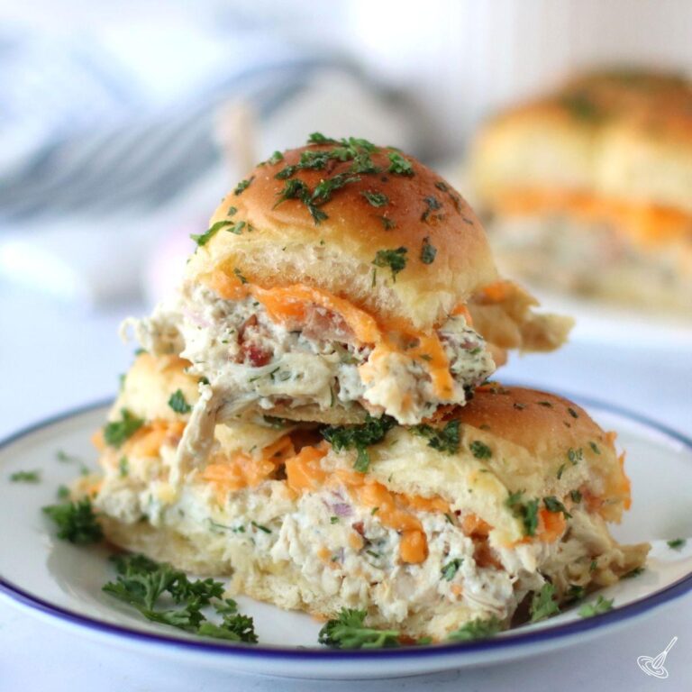 Crack Chicken Sliders on a plate.