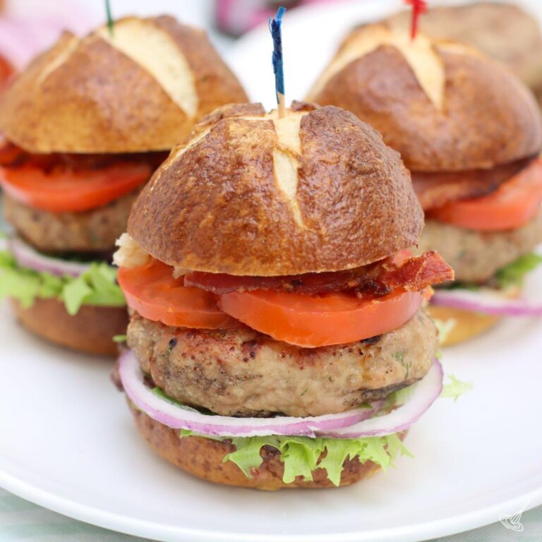 Turkey Burger Sliders on a plate.