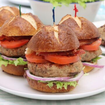 Turkey Burger Sliders Recipe on a plate.