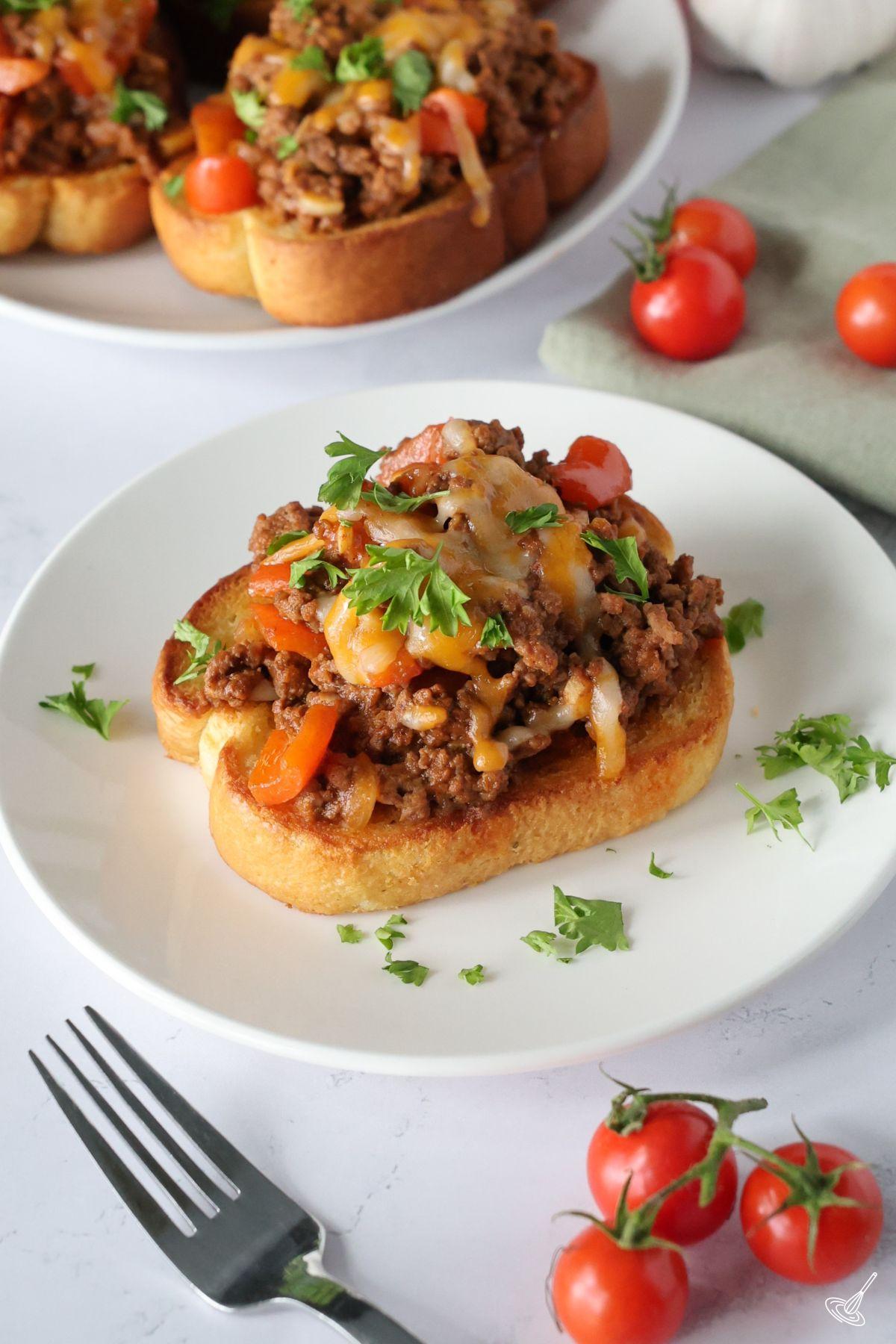 Texas Toast Sloppy Joes on a plate.