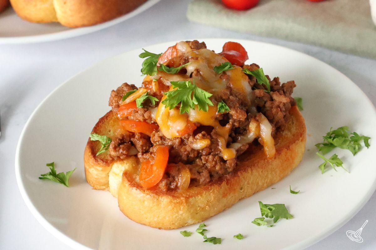 Texas Toast Sloppy Joes on a plate. 