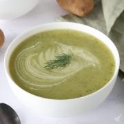 Zucchini Dill Soup in a bowl.
