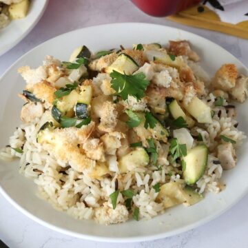 Chicken and Zucchini Bake on a plate.