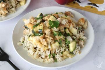 Chicken and Zucchini Bake on a plate.