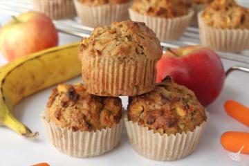 ABC Muffins on the kitchen counter.