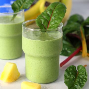 Swiss Chard Smoothie in a glass.