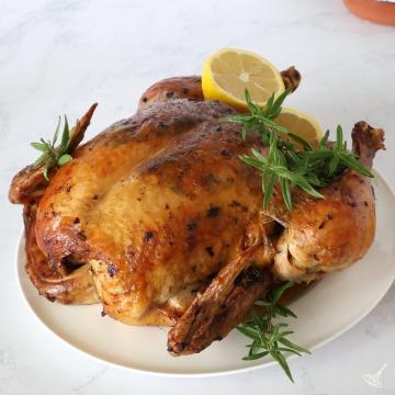 Italian Roast Chicken on a plate.