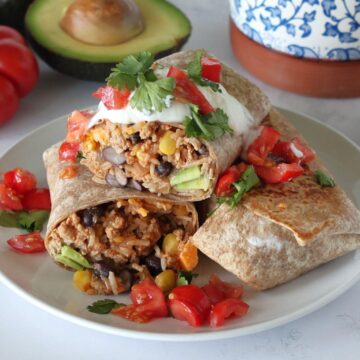 Ground Turkey Burritos on a plate.