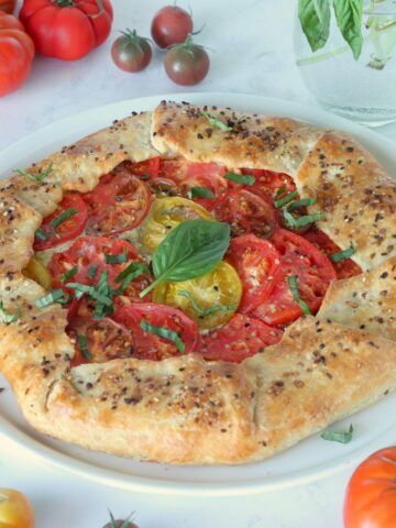 Tomato Pesto Galette on a plate.