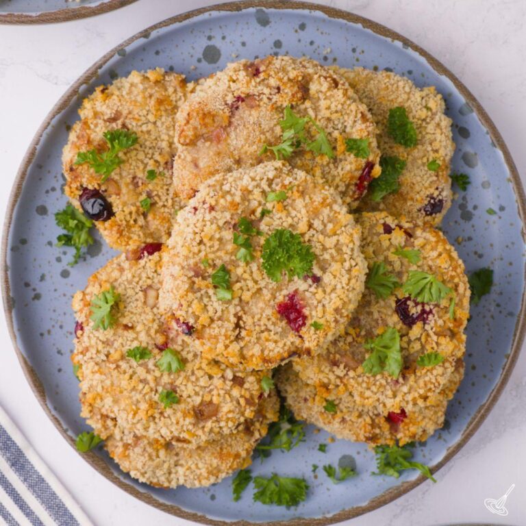 Baked Turkey Cranberry Croquettes on a plate.