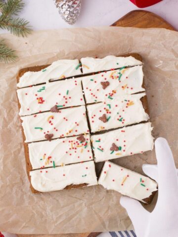 Gingerbread Cookie Bars on a plate.