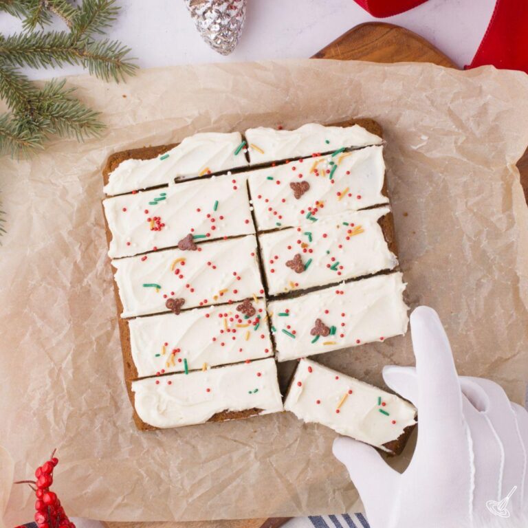 Gingerbread Cookie Bars on a plate.