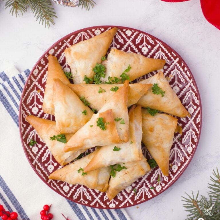Turkey Cranberry Phyllo Bites on a plate.