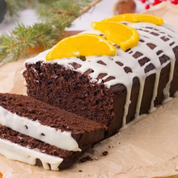 Glazed Chocolate Orange Loaf.