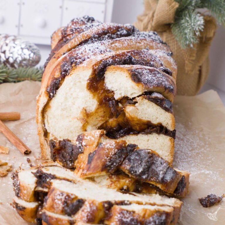 A sliced Cardamom Prune Babka.