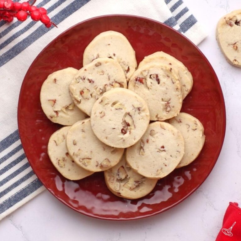 Maple Pecan Shortbreads on a plate.