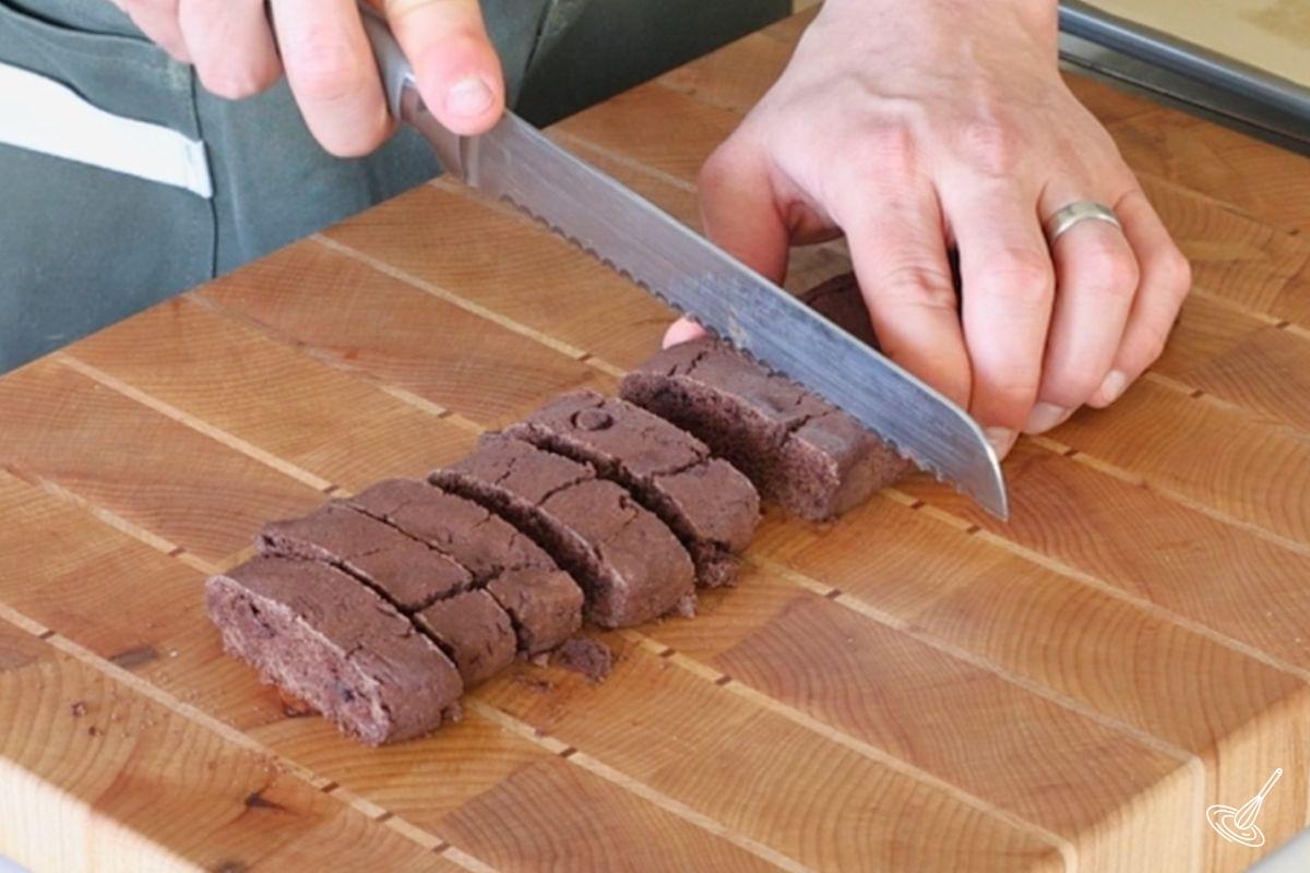 Slice the cookie logs into biscotti.