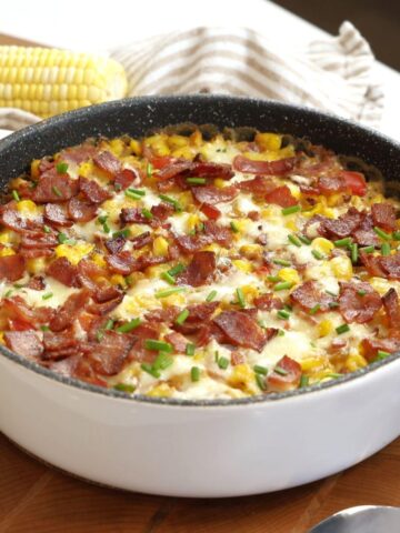 Turkey Bacon Creamed Corn Skillet