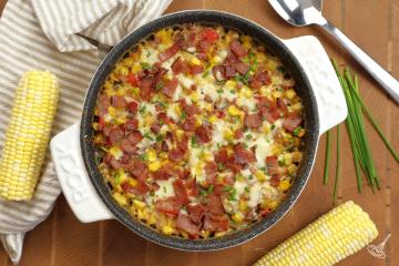 Turkey Bacon Creamed Corn Casserole