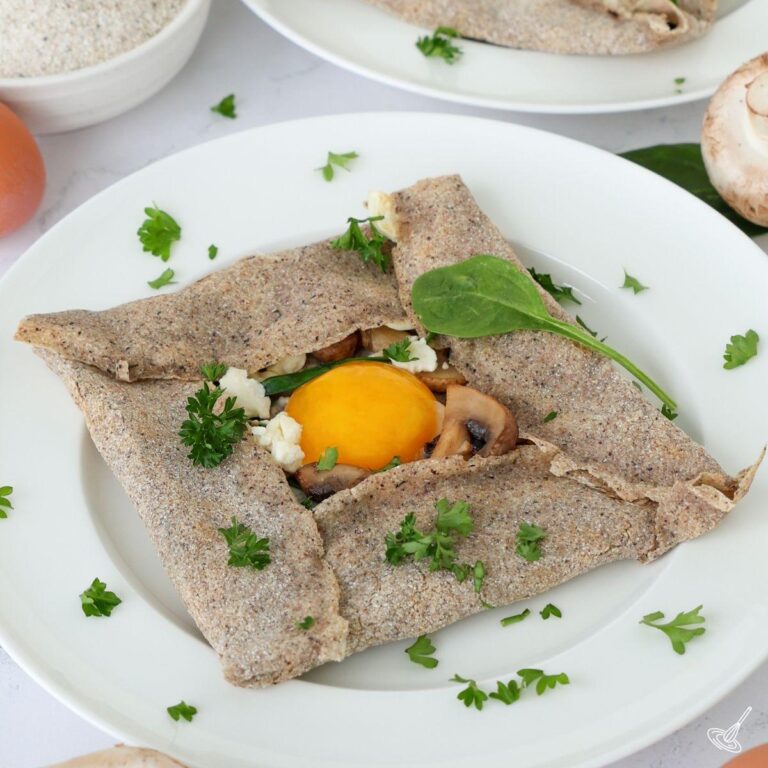 Galette Bretonne Forestière on a plate.