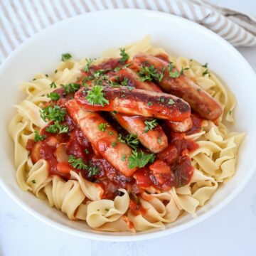 Turkey Sausage Chili Egg Noodles