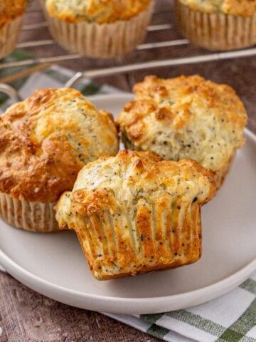 Everything Bagel Savory Muffins on a plate