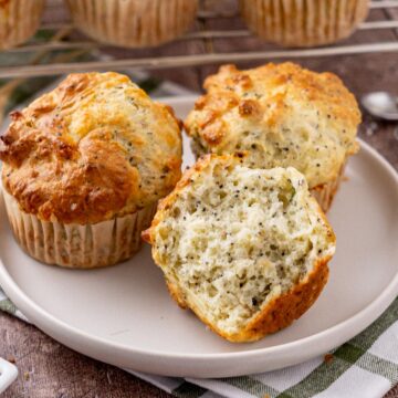 Everything Bagel Savory Muffins on a plate