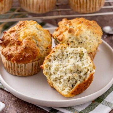 Everything Bagel Savory Muffins on a plate