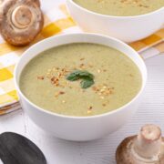 A bowl of Asparagus Coconut Soup