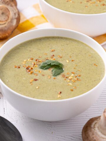 A bowl of Asparagus Coconut Soup