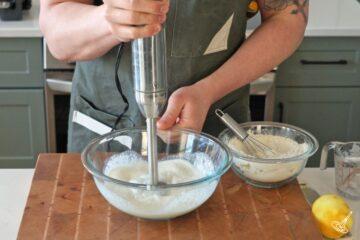 blend cottage cheese with milk until smooth