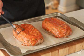 glaze the meatloaf and bake