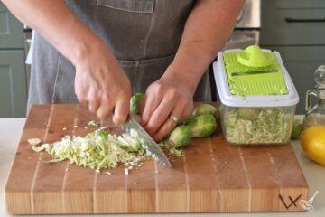 slice the brussels sprouts thin
