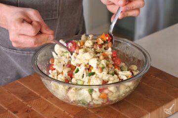 Toss marinated cauliflower salad