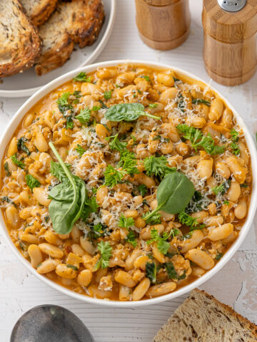 Creamy White Bean and Spinach Sausage Skillet