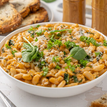 Creamy White Bean and Spinach Sausage Skillet